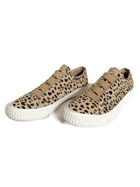 Blowfish Latte Spotted Canvas Slip On Sneakers Cheetah Print🐆 Distressed Frayed